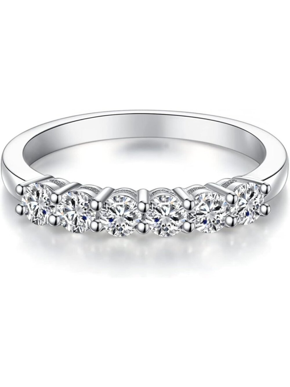 Stunning Moissanite Eternity Wedding Band for Women - Sterling Silver Ring, Size